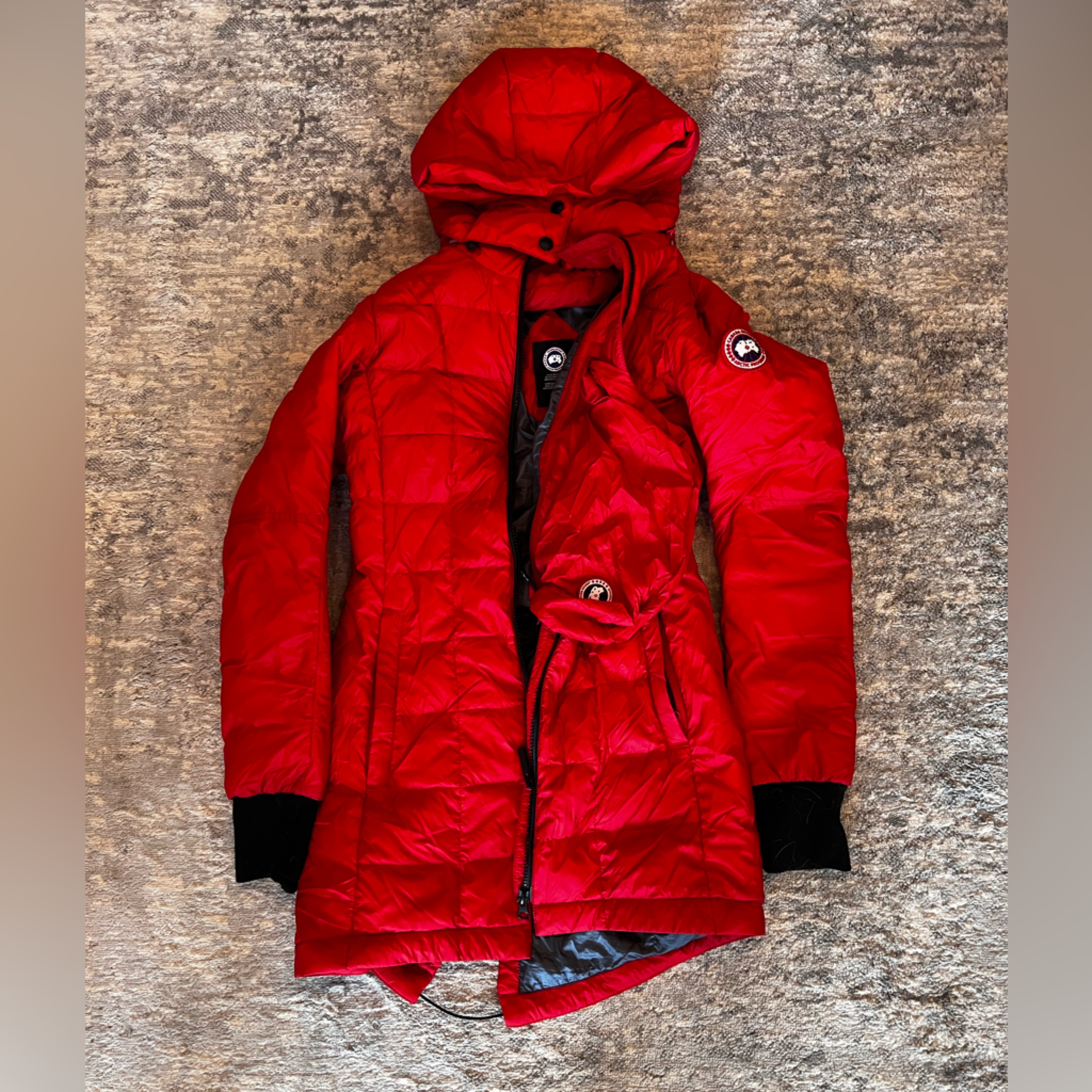 Red Packable Long Jacket